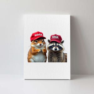 Social Media Star Peanut Squirrel And Fred Raccoon Maga Canvas