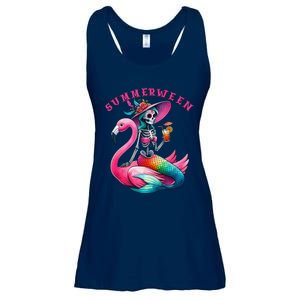 Summerween Mermaid Skeleton Flamingo Summer Halloween Women Ladies Essential Flowy Tank