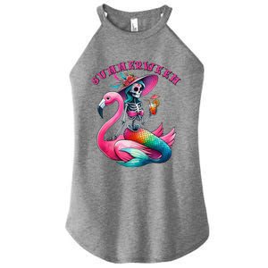 Summerween Mermaid Skeleton Flamingo Summer Halloween Women Women's Perfect Tri Rocker Tank