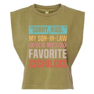 Sorry My Son In Law Is My Favorite Child Mothers Day Garment-Dyed Women's Muscle Tee