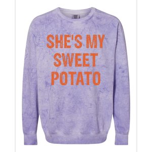 SheS My Sweet Potato I Yam Funny Set Couples Thanksgiving Colorblast Crewneck Sweatshirt