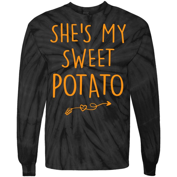 SheS My Sweet Potato I Yam Set Couples Thanksgiving Tie-Dye Long Sleeve Shirt