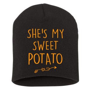 SheS My Sweet Potato I Yam Set Couples Thanksgiving Short Acrylic Beanie