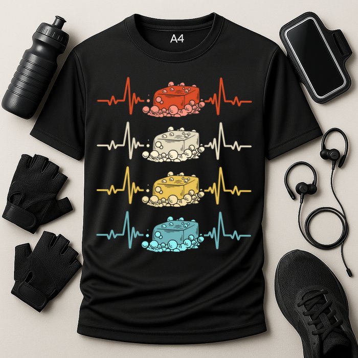 Soap Making Soap Maker Heartbeat Gift Cooling Performance Crew T-Shirt