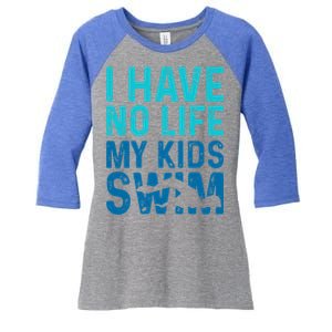 Swim Mom Swim Dad Funny Gift Funny Swimming Swimmers Funny Gift Women's Tri-Blend 3/4-Sleeve Raglan Shirt