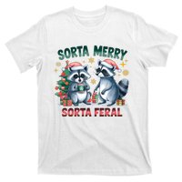 Sorta Merry Sorta Feral Christmas Raccoon Xmas T-Shirt