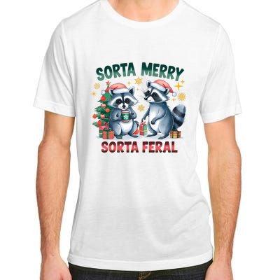 Sorta Merry Sorta Feral Christmas Raccoon Xmas Adult ChromaSoft Performance T-Shirt