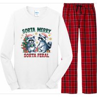 Sorta Merry Sorta Feral Christmas Raccoon Xmas Long Sleeve Pajama Set