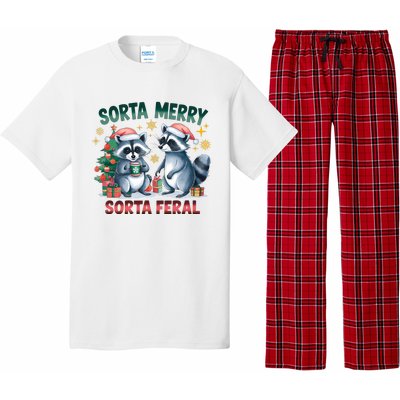 Sorta Merry Sorta Feral Christmas Raccoon Xmas Pajama Set