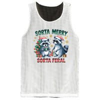 Sorta Merry Sorta Feral Christmas Raccoon Xmas Mesh Reversible Basketball Jersey Tank