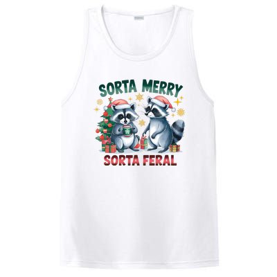 Sorta Merry Sorta Feral Christmas Raccoon Xmas PosiCharge Competitor Tank