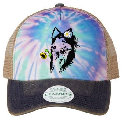 Sheltie mom Shetland Sheepdog sunflower Legacy Tie Dye Trucker Hat