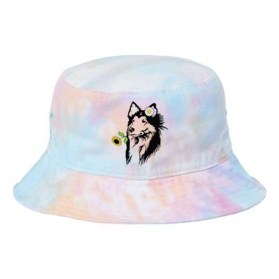 Sheltie mom Shetland Sheepdog sunflower Tie Dye Newport Bucket Hat