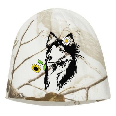 Sheltie mom Shetland Sheepdog sunflower Kati - Camo Knit Beanie