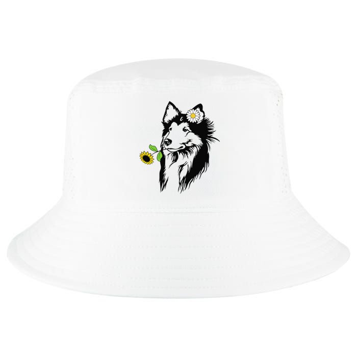 Sheltie mom Shetland Sheepdog sunflower Cool Comfort Performance Bucket Hat