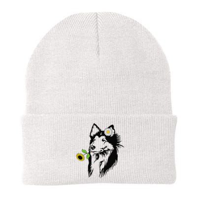 Sheltie mom Shetland Sheepdog sunflower Knit Cap Winter Beanie