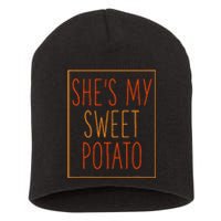 SheS My Sweet Potato Thanksgiving Matching Couples Set Him Short Acrylic Beanie