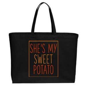 SheS My Sweet Potato Thanksgiving Matching Couples Set Him Cotton Canvas Jumbo Tote