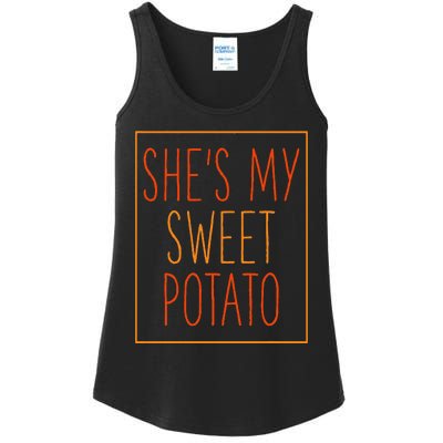 SheS My Sweet Potato Thanksgiving Matching Couples Set Him Ladies Essential Tank