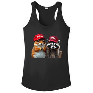 Social Media Star Peanut The Squirrel Fred The Raccoon Ladies PosiCharge Competitor Racerback Tank