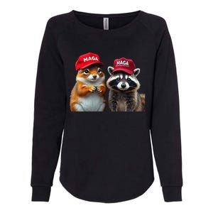 Social Media Star Peanut The Squirrel Fred The Raccoon Womens California Wash Sweatshirt