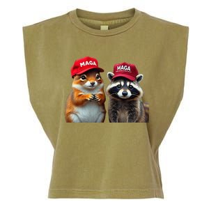 Social Media Star Peanut The Squirrel Fred The Raccoon Garment-Dyed Women's Muscle Tee