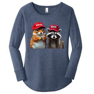 Social Media Star Peanut The Squirrel Fred The Raccoon Women's Perfect Tri Tunic Long Sleeve Shirt