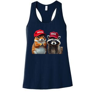 Social Media Star Peanut The Squirrel Fred The Raccoon Women's Racerback Tank