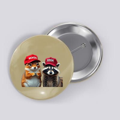 Social Media Star Peanut The Squirrel Fred The Raccoon Button