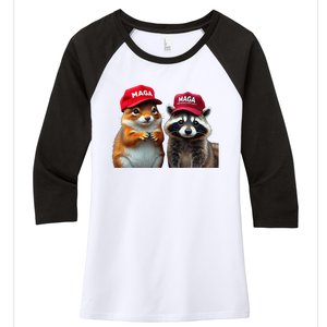 Social Media Star Peanut The Squirrel Fred The Raccoon Women's Tri-Blend 3/4-Sleeve Raglan Shirt