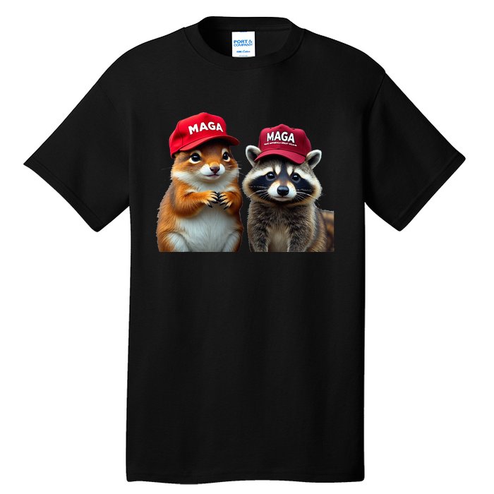 Social Media Star Peanut The Squirrel & Fred The Raccoon Tall T-Shirt