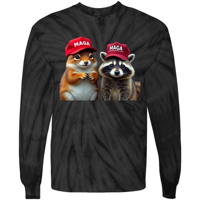 Social Media Star Peanut The Squirrel & Fred The Raccoon Tie-Dye Long Sleeve Shirt