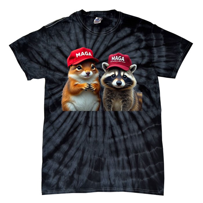 Social Media Star Peanut The Squirrel & Fred The Raccoon Tie-Dye T-Shirt