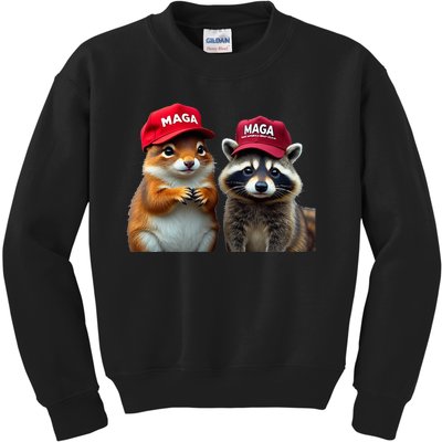 Social Media Star Peanut The Squirrel & Fred The Raccoon Kids Sweatshirt