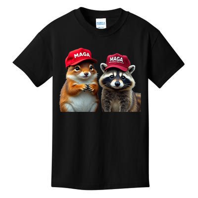 Social Media Star Peanut The Squirrel & Fred The Raccoon Kids T-Shirt