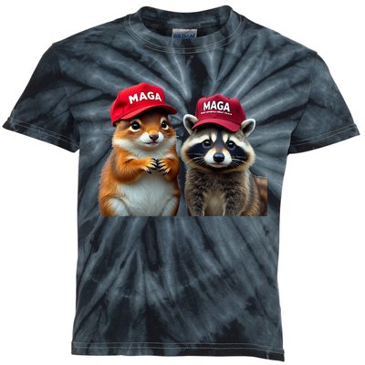 Social Media Star Peanut The Squirrel & Fred The Raccoon Kids Tie-Dye T-Shirt