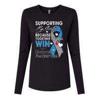 Supporting My Sister T1D Diabetic Type 1 Diabetes Awareness Womens Cotton Relaxed Long Sleeve T-Shirt