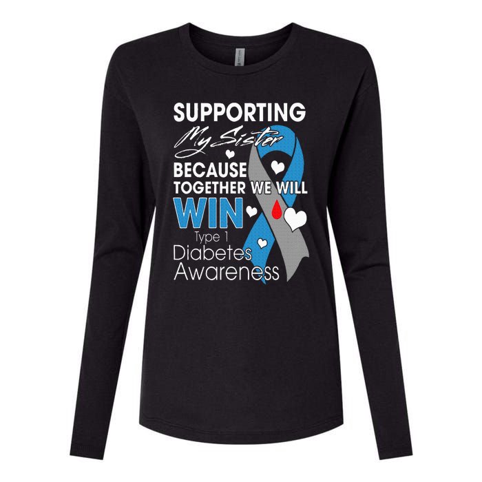 Supporting My Sister T1D Diabetic Type 1 Diabetes Awareness Womens Cotton Relaxed Long Sleeve T-Shirt