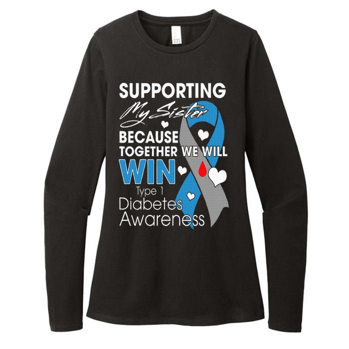 Supporting My Sister T1D Diabetic Type 1 Diabetes Awareness Womens CVC Long Sleeve Shirt