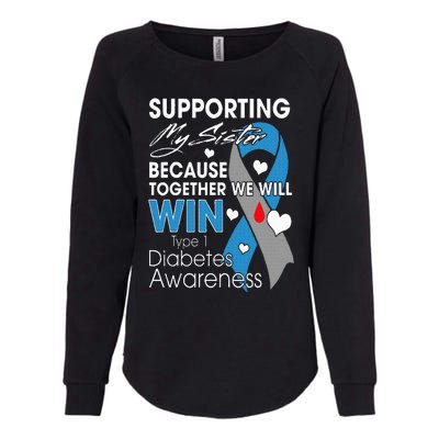 Supporting My Sister T1D Diabetic Type 1 Diabetes Awareness Womens California Wash Sweatshirt