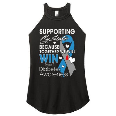 Supporting My Sister T1D Diabetic Type 1 Diabetes Awareness Women's Perfect Tri Rocker Tank