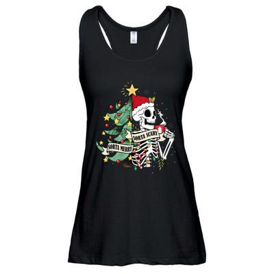 Sorta Merry Sorta Scary Skeleton Hot Cocoa Christmas Pajamas Ladies Essential Flowy Tank