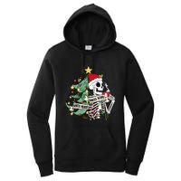 Sorta Merry Sorta Scary Skeleton Hot Cocoa Christmas Pajamas Women's Pullover Hoodie