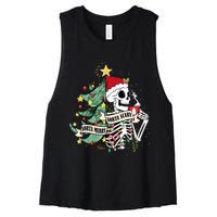 Sorta Merry Sorta Scary Skeleton Hot Cocoa Christmas Pajamas Women's Racerback Cropped Tank