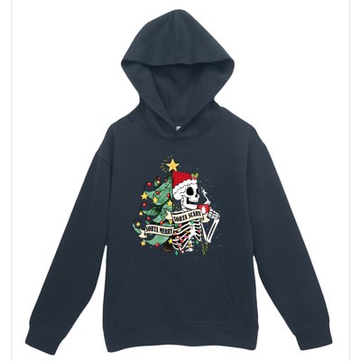 Sorta Merry Sorta Scary Skeleton Hot Cocoa Christmas Pajamas Urban Pullover Hoodie