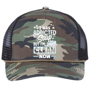 Soap Making Soap Maker I Was Addicted To Soap Pun Gift Retro Rope Trucker Hat Cap