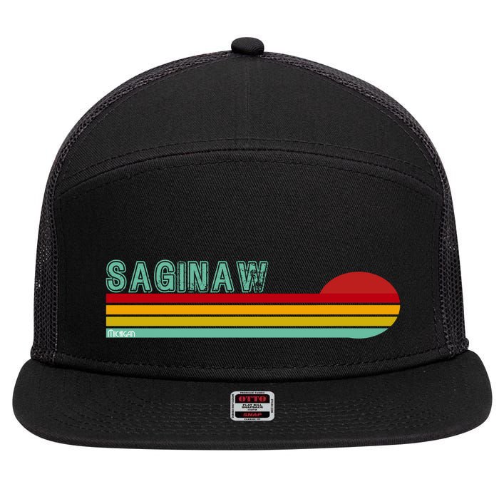 Saginaw Michigan 7 Panel Mesh Trucker Snapback Hat