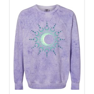 Sun Moon Stars Dala Yoga Spirituality Magic Wicca Sky Cool Gift Colorblast Crewneck Sweatshirt