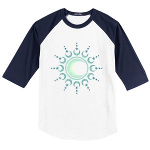 Sun Moon Stars Dala Yoga Spirituality Magic Wicca Sky Cool Gift Baseball Sleeve Shirt