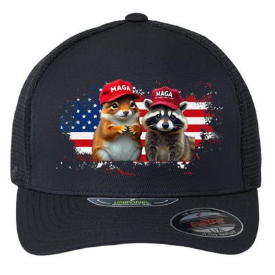 Social Media Star Peanut The Squirrel & Fred The Raccoon Flexfit Unipanel Trucker Cap